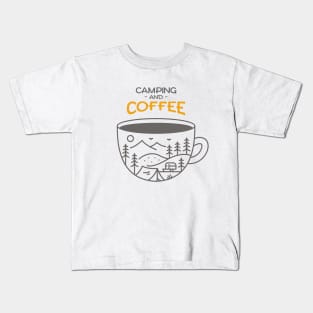 Camping and Coffee Kids T-Shirt